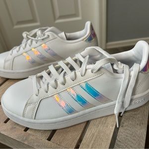 Adidas Cloudfoam Advantage Iridescent Stripe Sneaker Sz 7